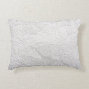 Paper wrinkled white cute texture accent pillow