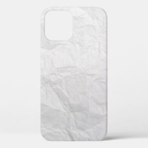 Paper wrinkled white cute texture iPhone 12 case