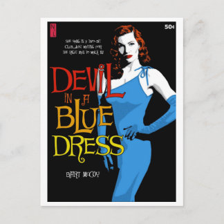 Paperback Postcard: Devil In A Blue Dress Postcard