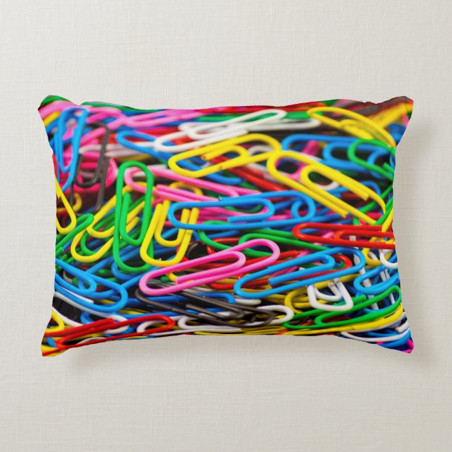Paperclip bracket office accent pillow (Front)