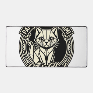 Papercraft Origami Cat Funny Cat Graphic - Papercr Desk Mat