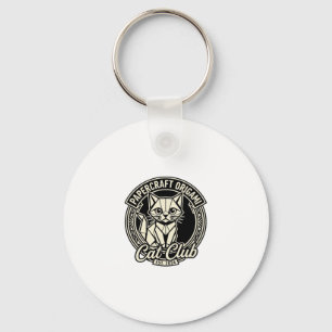 Papercraft Origami Cat Funny Cat Graphic - Papercr Keychain