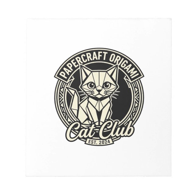 Papercraft Origami Cat Funny Cat Graphic - Papercr Notepad (Front)