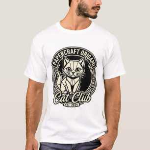 Papercraft Origami Cat Funny Cat Graphic - Papercr T-Shirt