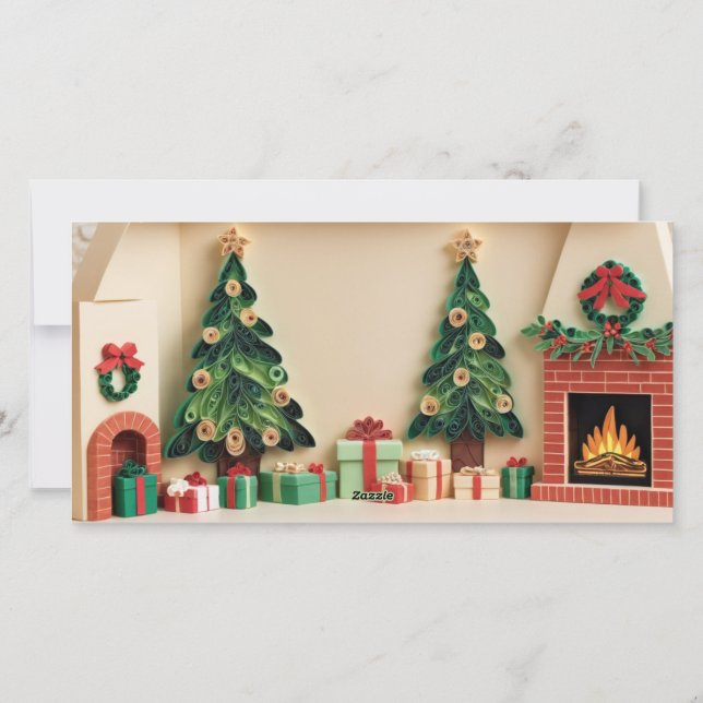 Papercraft Papier Quitter Carte de Noël Photo (Dos)