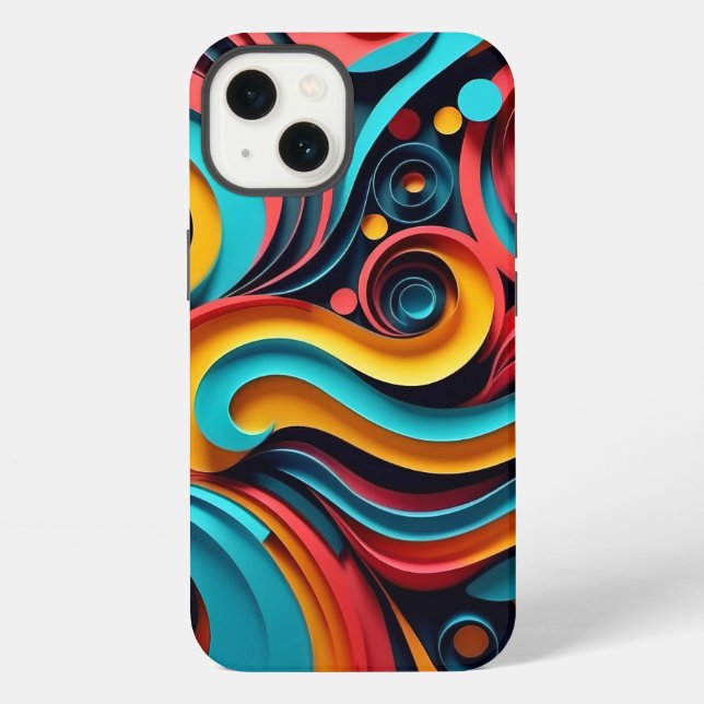  Papercut Colourful Waves Artwork iPhone Case (Back)