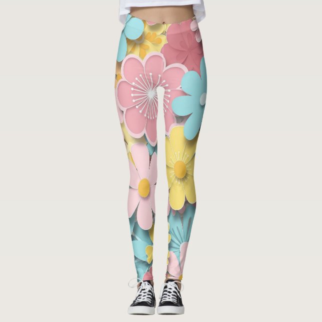 Papercut Flowers Leggings (Front)