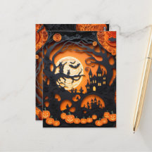 Papercut Halloween Scene