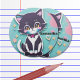 Papercut Kitt, Black & White, Pink and Blue Eraser (Creator Uploaded)