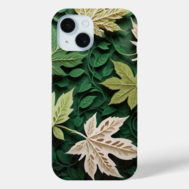 Papercut Leafs Pattern - Nature-Inspired Elegance Case-Mate iPhone Case (Back)
