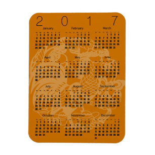 Papercut Rooster Calendar 2017 Choose colour Magne Magnet