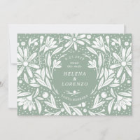 Papercut Rustic Flowers Sage Green