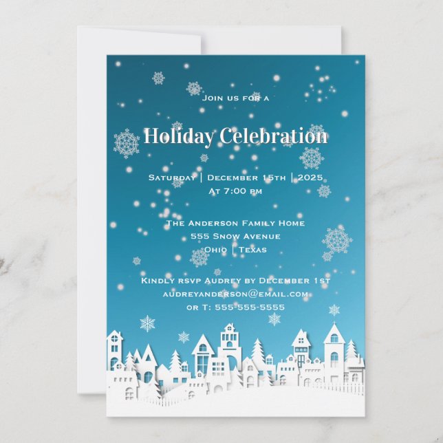 Papercut The Night Before Christmas | Holiday Invitation (Front)