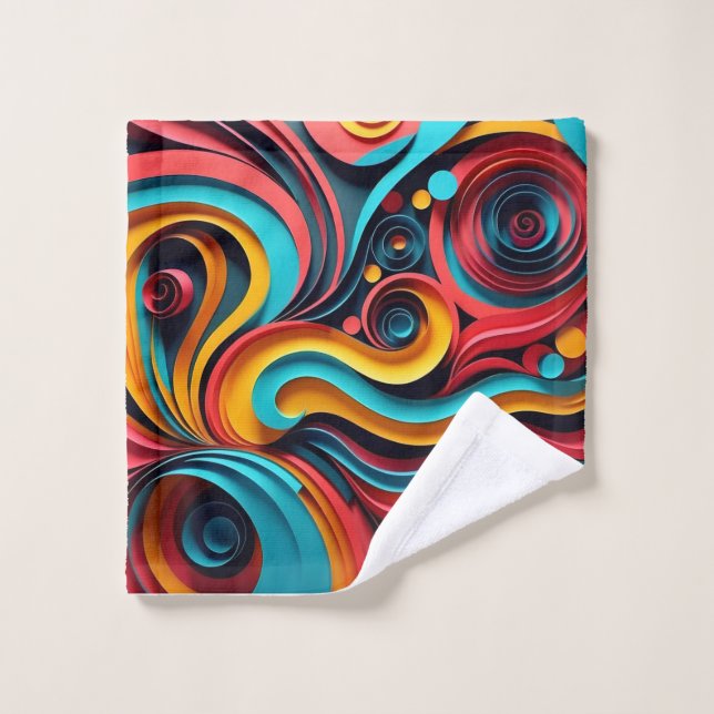 Papercut Vagues colorées (Gant de toilette)