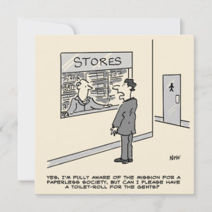 Paperless Society Cartoon Card