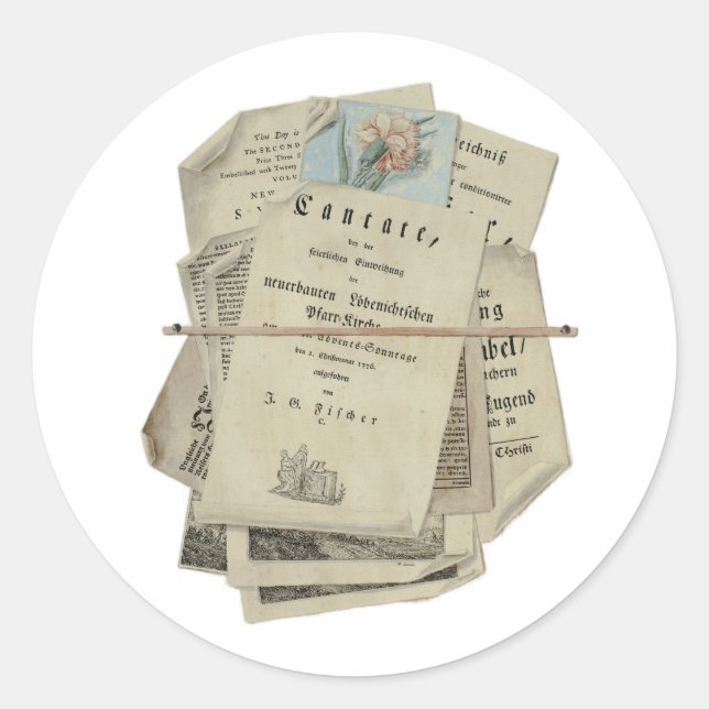 Papers Floral Prints Scrapbooking Art Classic Classic Round Sticker (Front)