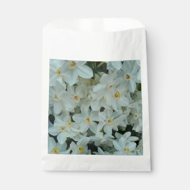 Paperwhite Narcissus Delicate White Flowers Favour Bag (Front)