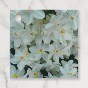Paperwhite Narcissus Delicate White Flowers Favour Tags
