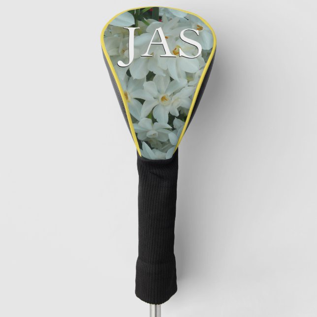 Paperwhite Narcissus Delicate White Flowers Golf Head Cover (Front)