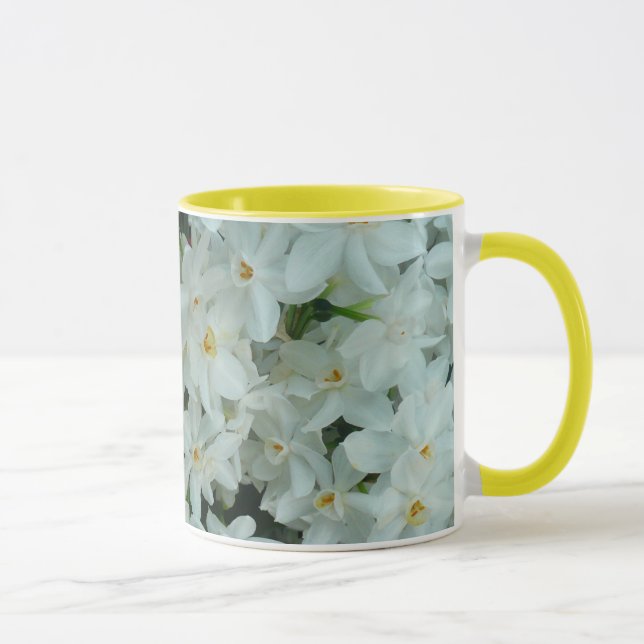 Paperwhite Narcissus Delicate White Flowers Mug (Right)