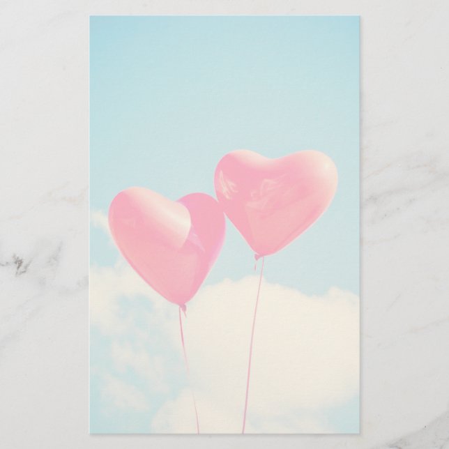 Papeterie 2 Ballons en forme de coeur rouge brillant flottan (Devant)