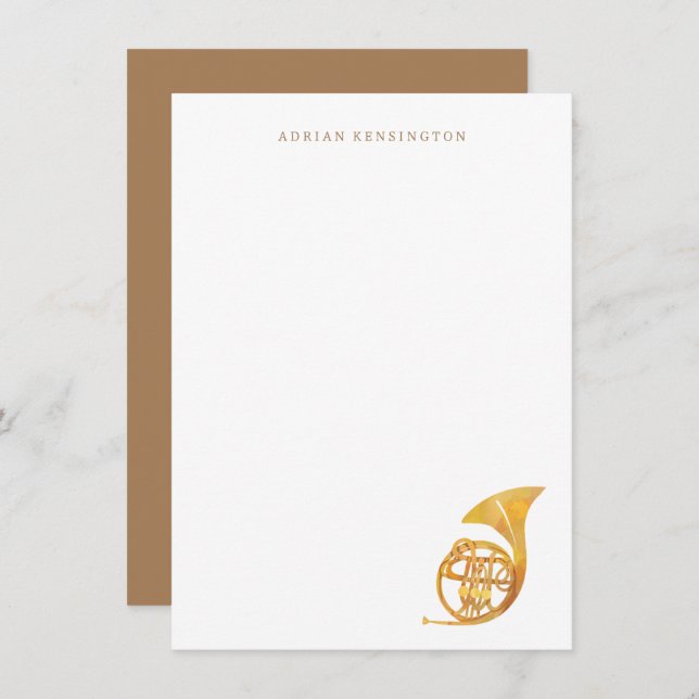 Papeterie à cordes françaises - Cartes de notes au (Devant / Derrière)