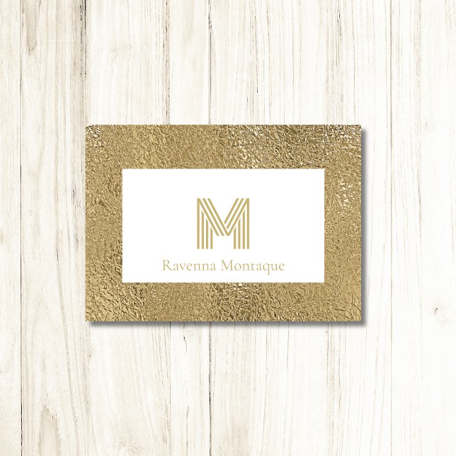 Papeterie à monogramme grand format à texture doré (Créateur téléchargé)