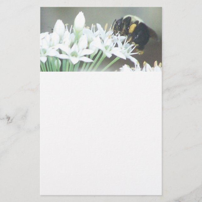 Papeterie Abeille en fleurs blanches (Devant)