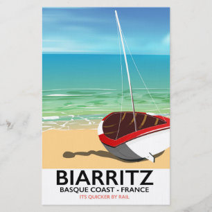 Papeterie Affiche de voyage de Biarritz France Beach