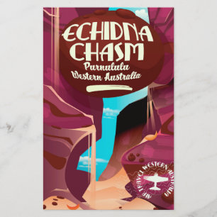 Papeterie Affiche de voyage dessin animé Echidna Chasm