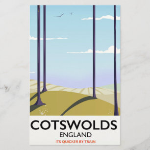Papeterie Affiche de voyage ferroviaire paysager des Cotswol