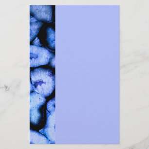 Papeterie Agate de quartz bleu, Geodes bleues, motif abstrai