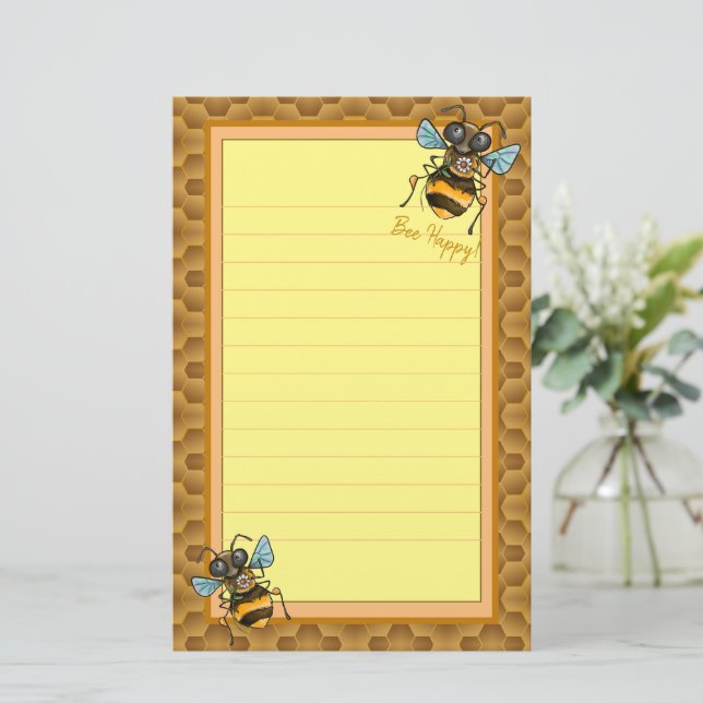 Papeterie Aie Du Bonheur ! Abeille de miel mignonne (Debout devant)