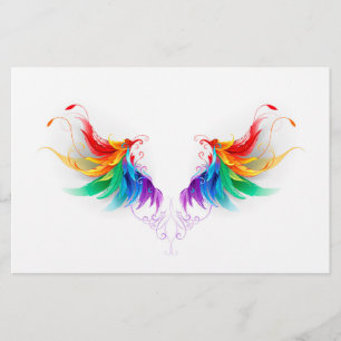 Papeterie Ailes fluffy arc-en-ciel