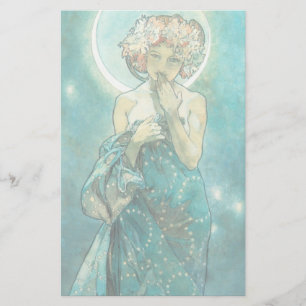 Papeterie Alphonse Mucha Lune Clair De Lune Art Nouveau