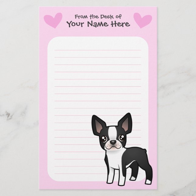 Papeterie Amour de Boston Terrier (Devant)