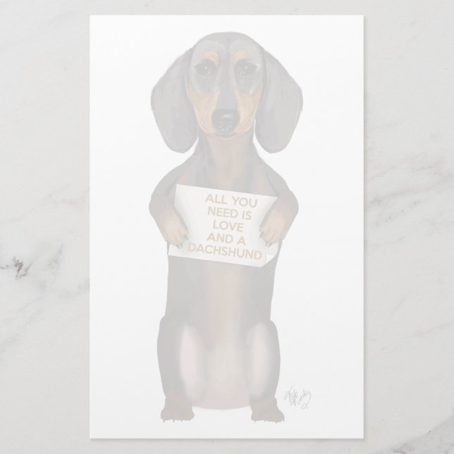 Papeterie Amour et Dachshund (Devant)