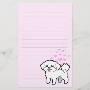 Papeterie Amour maltais (chiot coupé)