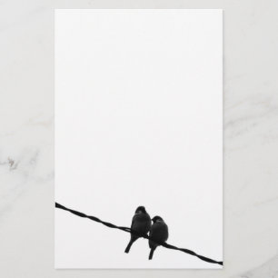 Papeterie Amour/photo paires B&W de moineau