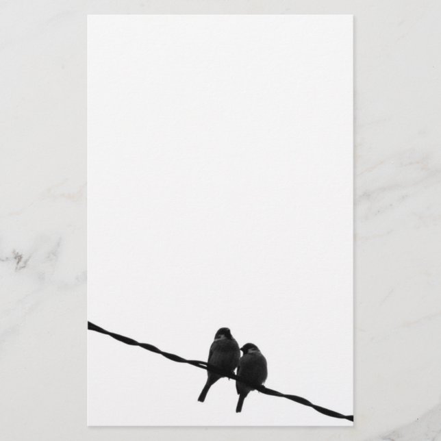 Papeterie Amour/photo paires B&W de moineau (Devant)