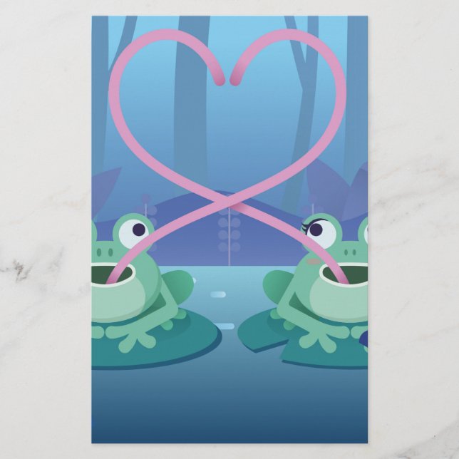 Papeterie amoureux de grenouille du jour des valentines (Devant)