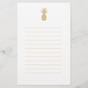 Papeterie Ananas royal en or stationnaire