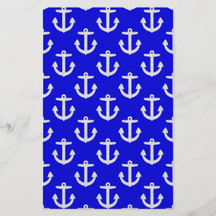 Papeterie Ancres blanches sur Arrière - plan bleu