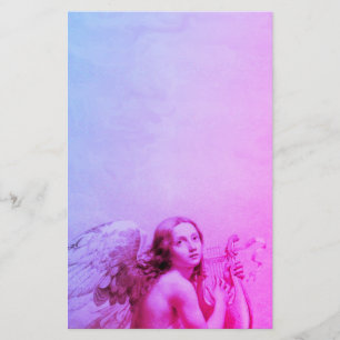 Papeterie ANGE JOUER LYRA SUR LES NUAGES Bleu rose