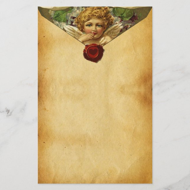 PAPETERIE ANGEL HEART RED WAX SEAL, PARCHEMENT DU JOUR DE VA (Devant)