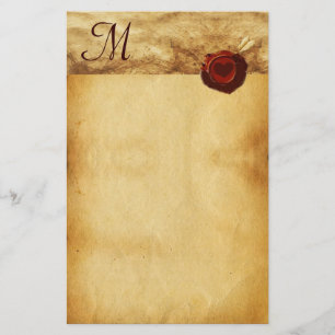 Papeterie ANGEL HEART RED WAX SEAL PARCHMENT Monogramme