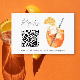 Papeterie Aperol spritz QR code registre des douches nuptial