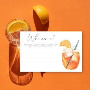 Papeterie Aperol spritz - Qui suis-je jeu pour enterrement d