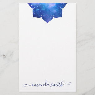 Papeterie Aqua Blue Galactic Mandala