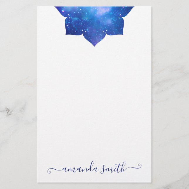 Papeterie Aqua Blue Galactic Mandala (Devant)